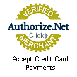 Our shopping cart uses Authroize.net Secure Servers.